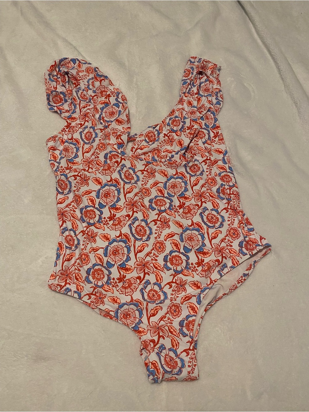 Vineyard Vines Floral One-Piece Swimsuit in Red & Blue
